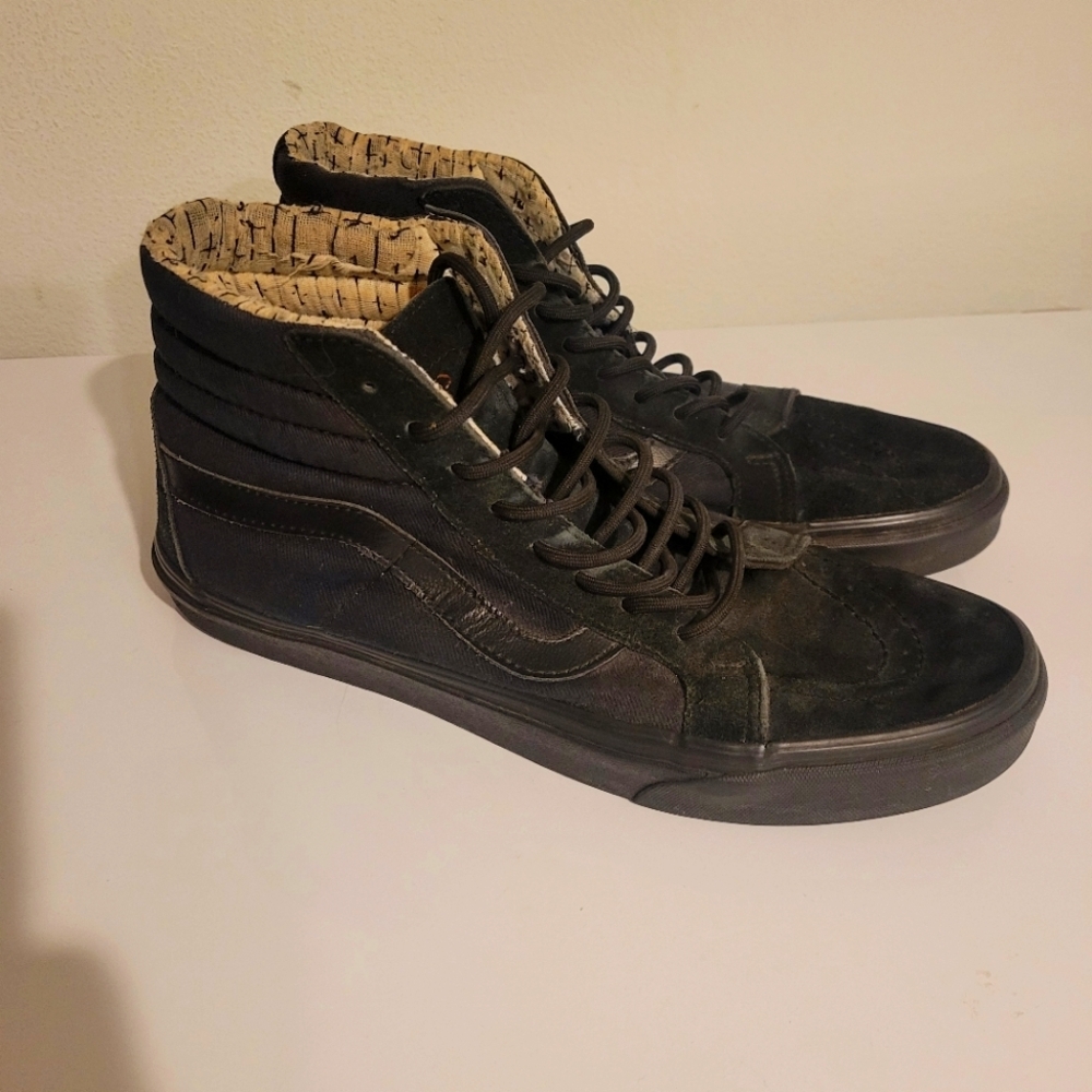 Vans Sk8 high, all black sneakers, Men shoes, 10.5